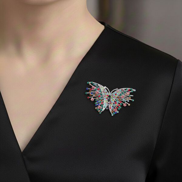 Mehrfarbiger Kristall Brosche image number 3