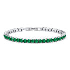 AAA Grüner Zirkonia Armband ca. 19 cm Nickelfreies Messing rhodiniert