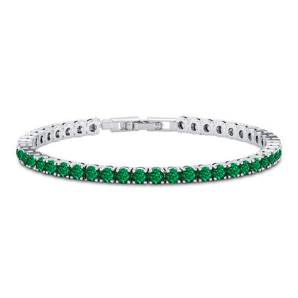 AAA Gr&uuml;ner Zirkonia Armband ca. 19 cm Nickelfreies Messing rhodiniert