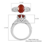 Mexikanischer Feuer opal und Zirkon Ring 925 Silber platiniert  ca. 2,30 ct image number 3