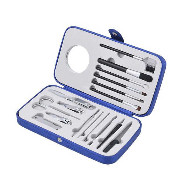 18er Set- kompaktes Manik&uuml;re Pflegeset aus Edelstahl, blau image number 5