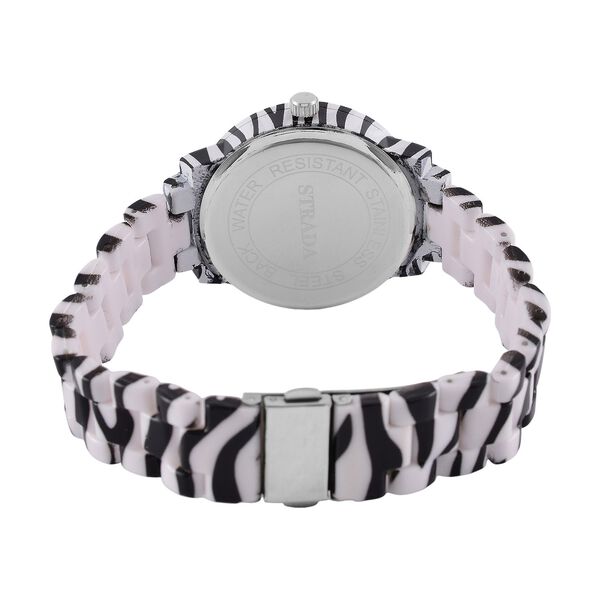 6er Set - J Francis gefertigt aus Harz: 5 Armbänder und Zebra-Muster Uhr, vergoldet image number 5