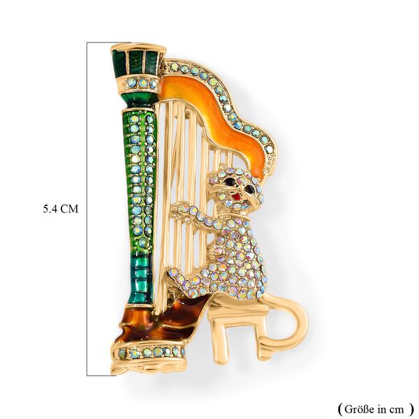 Mehrfarbiger Kristall Brosche emailliert image number 4