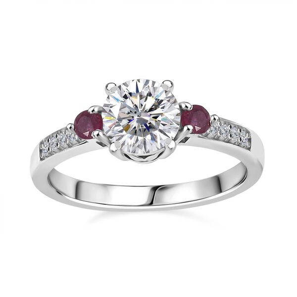 Moissanit und afrikanischer Rubin-Ring - 1,30 ct. image number 4