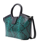 Handtasche aus 100% echtem Leder, Schlangenmuster, Smaragdgrün image number 6