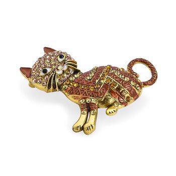 Mehrfarbiger Kristall Brosche Antikes Gold