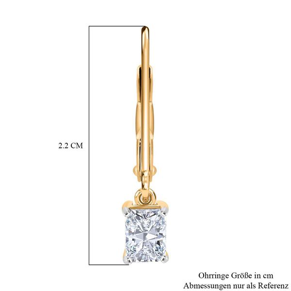 LUXURIANT SGL zertifizierte VS-GH Labor Diamant Ohrringe, 925 Silber 750 Gelbgold Vermeil - 1 ct. image number 5