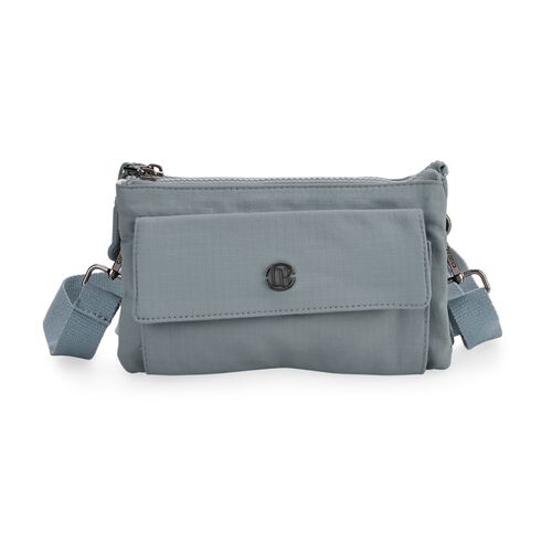 "lifestyle-Color:Blue size/Profile:Nylon Crossbody Bag wall(exterior):Nylon  Lining(interior):Polyster Pockets(exterior):zipped-2,pocket-1;Pockets(interior): zipped-1. Measurement(inch):20*12*3.5cm  strap:137cm " image number 0