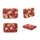 3er-Set Jute Brieftasche, Blattmuster, Größe 19,5x3x9,5 cm, Rot und Gold image number 4