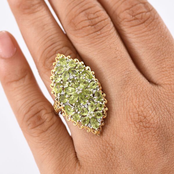 D&rsquo;Joy Peridot und Zirkon zweifarbiger Ring - 5,6 ct. image number 2