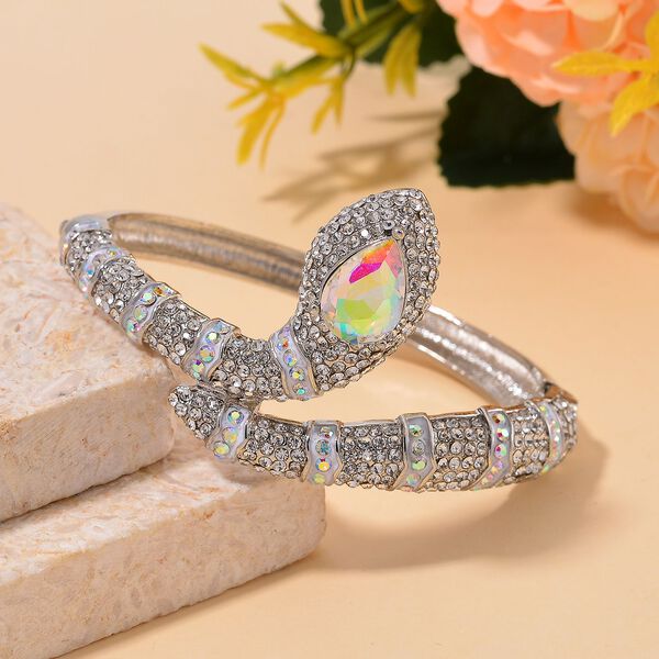 AB und wei&szlig;er Kristall-Armreif, 18 cm image number 1