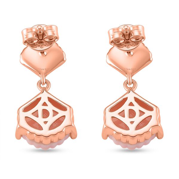 D'Joy Nat&uuml;rlicher Rosa K&ouml;nigsmuschel Perle (10x10 mm) Ohrringe 925 Silber 750 ros&eacute;vergoldet image number 5