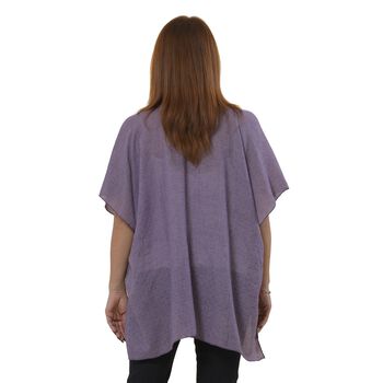 TAMSY- bestickter Kimono mit Blumenmuster, One Size, Lila