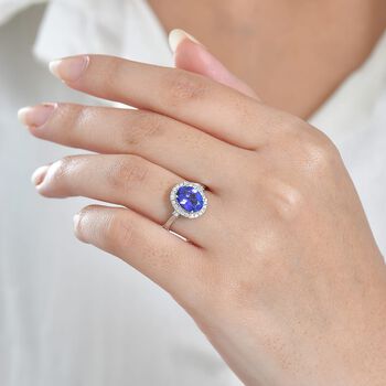 RHAPSODY AAAA Tansanit und Diamant Ring in 950 Platin - 2,97 ct.