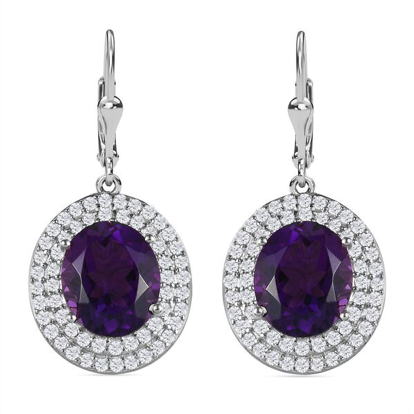 Lusaka Amethyst und Zirkon-Ohrh&auml;nger, 925 Silber platiniert ca. 10,15 ct&nbsp;