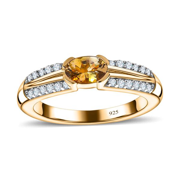 AA natürlicher, goldener Tansanit und Zirkon-Ring - 0,79 ct. image number 4