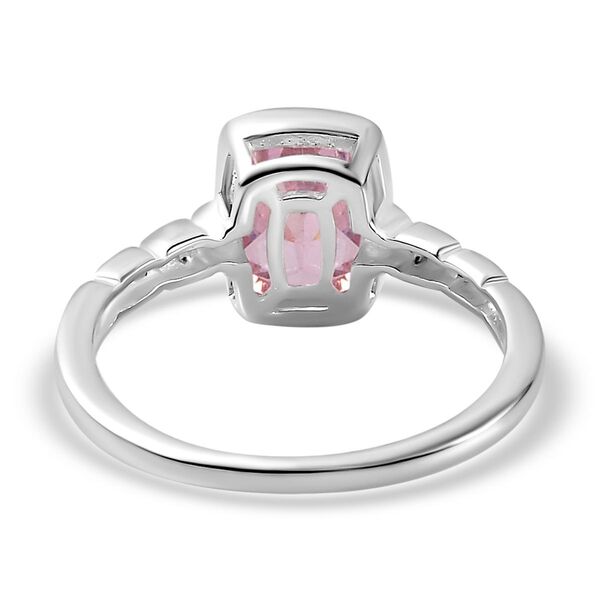 Rosa Zirkonia-Solit&auml;r-Ring in Silber, 2,46 ct. image number 6