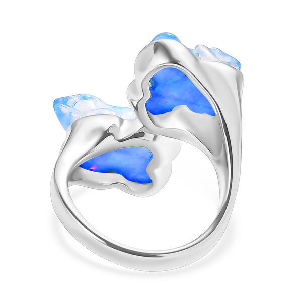 Sajen Silber - Blauer Opaltraum mit Kristallfrosch (Dublette) Ring 925 Silber rhodiniert (Gr&ouml;&szlig;e 17.00) ca. 12.16 ct image number 6