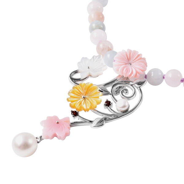 JARDIN-KOLLEKTION Morganit und Mehrfarbig Edelsteine Halskette ca. 45 cm 925 Silber rhodiniert 127,13 ct image number 3