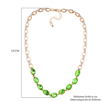 Neongr&uuml;ner Kristall, Wei&szlig;er Kristall Halskette ca. 50 cm  Std Gelb