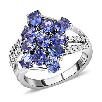 AA Tansanit und Zirkon Ring - 2,26 ct.