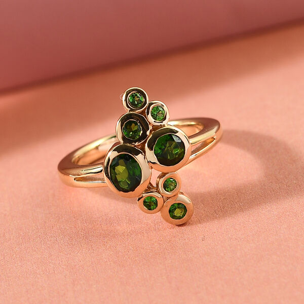 Natürlicher Chromdiopsid-Ring, 925 Silber vergoldet  ca. 0,93 ct image number 2