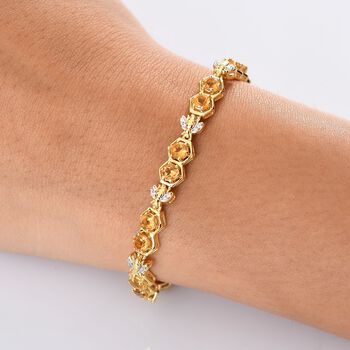 GP Honeycomb Trionfo Kollektion - AA Citrin, Zirkon und Kanchanaburi blaues Saphir Armband - 5,31 ct.