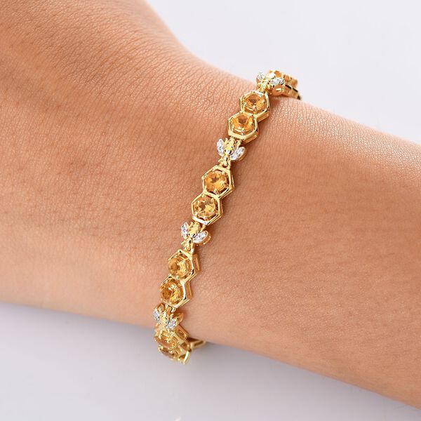 GP Honeycomb Trionfo Kollektion - AA Citrin, Zirkon und Kanchanaburi blaues Saphir Armband - 5,31 ct. image number 4