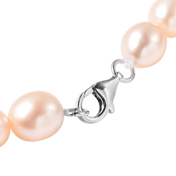 JARDIN-KOLLEKTION Pfirsich-S&uuml;&szlig;wasserperlen- und mehrfarbige Edelstein-Halskette, 45 cm, 925 Silber vergoldet ca. 86,51 ct image number 6