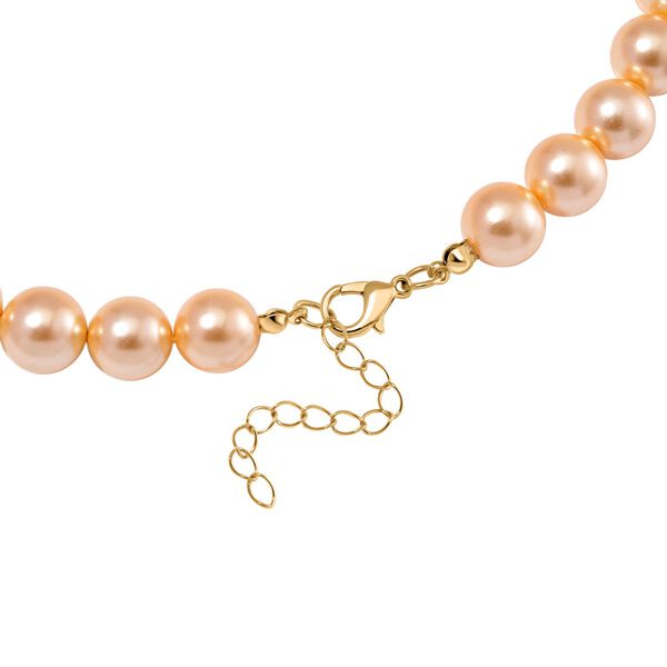 Goldene Muschelkernperlen und Abalone Muschel Halskette, 45 cm - 330 ct. image number 4