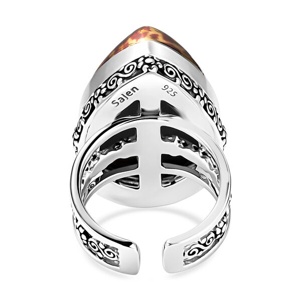 Sajen Silber-Fenster Drusy Astral Leopard Gold Ring 925 Silber rhodiniert (Gr&ouml;&szlig;e 19.00) ca. 21.45 ct image number 4