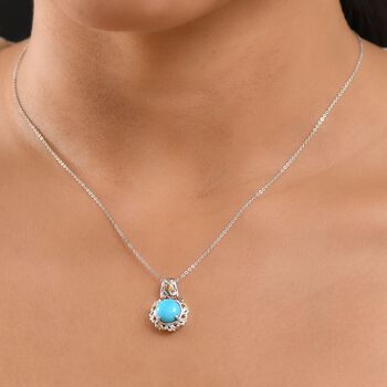 D joy AA Sleeping Beauty T&uuml;rkis Anh&auml;nger mit Kette, 925 Silber rhodiniert, 925 Silber Rhodiniert und 750 Gelbgold Vermeil ca. 1,90 ct.