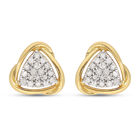 Weiße Diamant-Ohrringe, 925 Silber Gelbgold Vermeil, ca. 0.50 ct image number 0