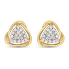 Weiße Diamant-Ohrringe, 925 Silber Gelbgold Vermeil, ca. 0.50 ct