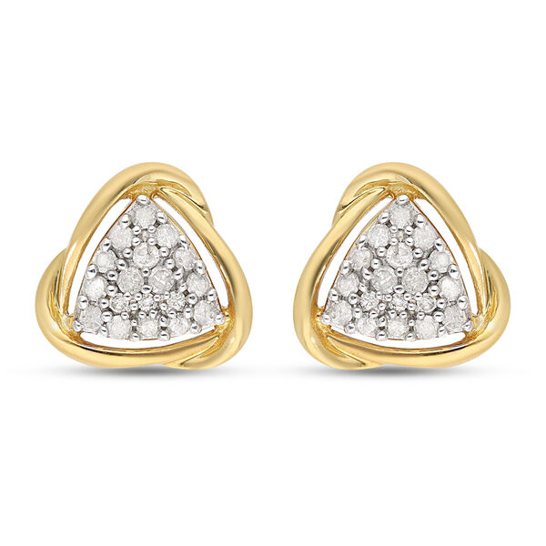 Weiße Diamant-Ohrringe, 925 Silber Gelbgold Vermeil, ca. 0.50 ct image number 0