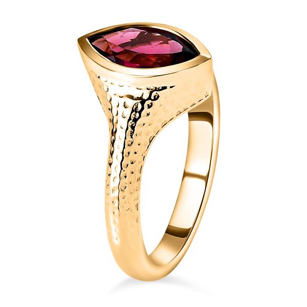 AAA Orissa Rose Granat Ring, 925 Silber Gelbgold Vermeil (Gr&ouml;&szlig;e 17.00) ca. 1.26 ct image number 5