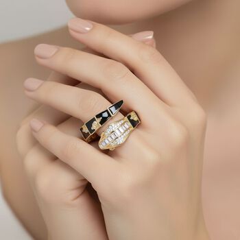 Wei&szlig;er Zirkonia Ring Nickelfreies Messing emailliert (Gr&ouml;&szlig;e 16.00)