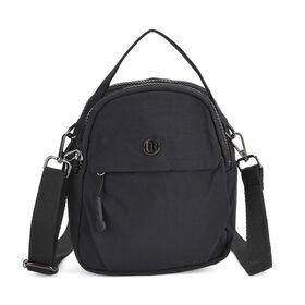 Nylon Crossbody Tasche in Schwarz mit Reißverschluss