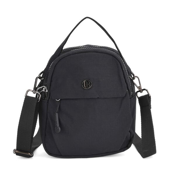 Nylon Crossbody Tasche in Schwarz mit Reißverschluss image number 0