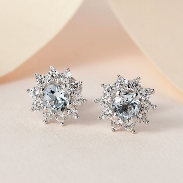 Sternchen Espirito Santo Aquamarin und Zirkon Ohrstecker image number 2