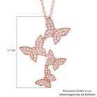 Weiße Zirkonia-Schmetterlings-Halskette 45+5 cm in Roségoldton - 3 ct. image number 5