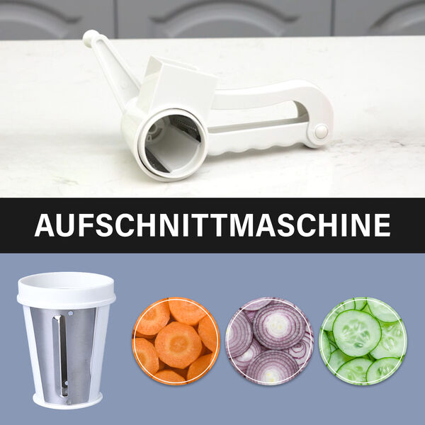 Mini Obst- und Gem&uuml;seschneider mit 3 Klingen, Wei&szlig; image number 5