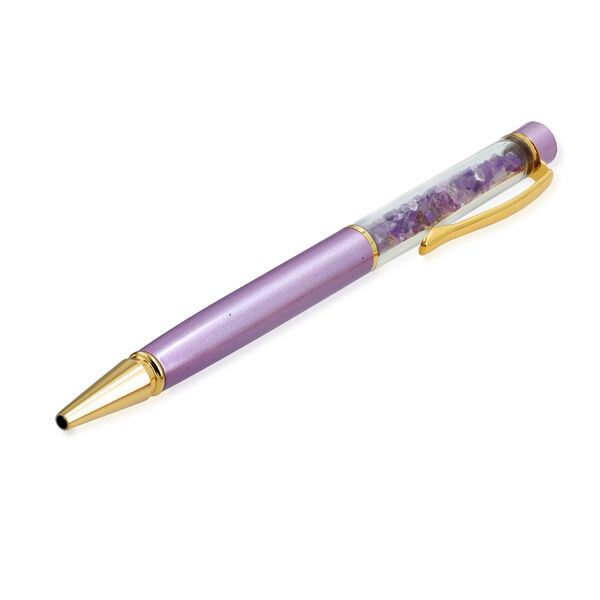 Edelstein Stift Set Amethyst, Stift Schlüsselanhänger Mine, Lila image number 4