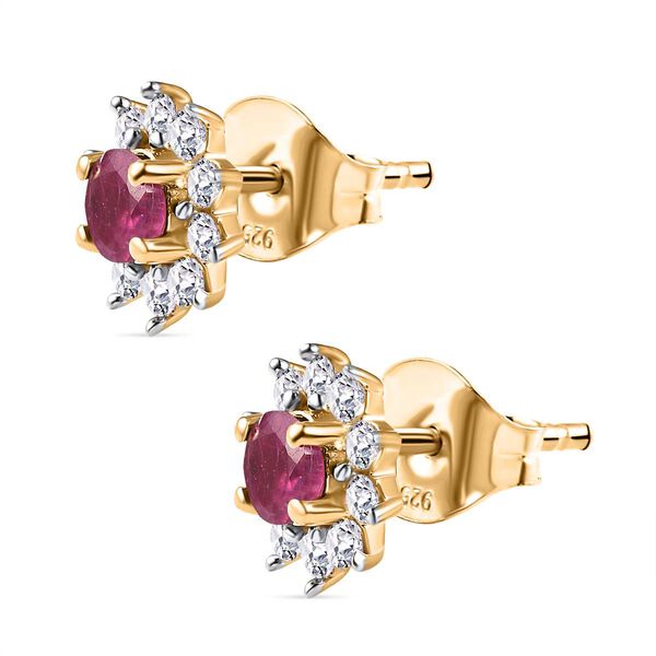 Rubin und Zirkon Ohrstecker - 1,47 ct. image number 7