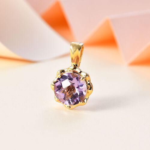AA Rosa Amethyst Anhänger 925 Silber vergoldet ca. 2.70 ct image number 1