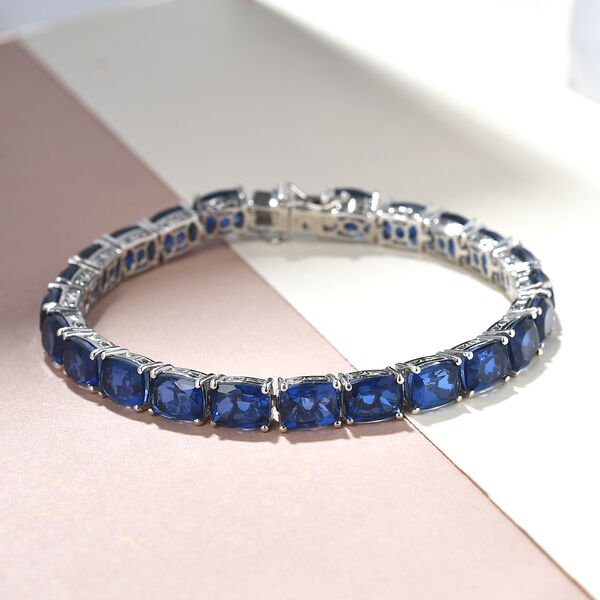 Ceylonfarbenes Quarz-Armband, 19cm, 925 Silber platiniert - 32,96 ct.&nbsp; image number 2