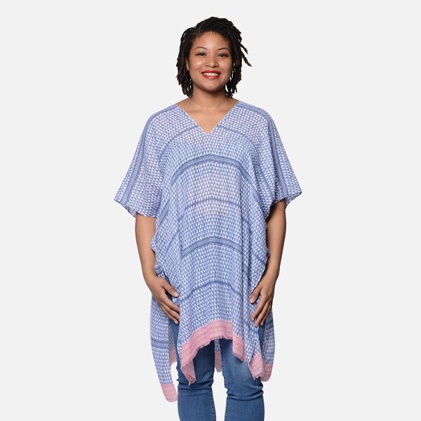 Muster Kimono, Einheitsgröße Blau image number 0