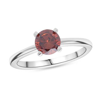 LUXURIANT DIAMOND - Lab Grown Roter Diamant VS-EF SGL zertifiziert Ring 950 Platin (Gr&ouml;&szlig;e 21.00) ca. 1.00 ct