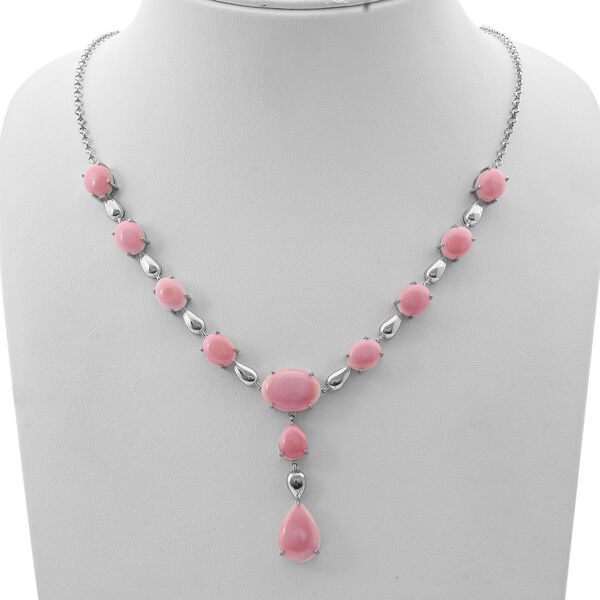 AAA Nat&uuml;rlicher Rosa K&ouml;nigsmuschel Perle Halskette ca. 45 cm 925 Silber rhodiniert image number 3