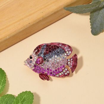 Mehrfarbiger Kristall Strau&szlig; Brosche, Rose